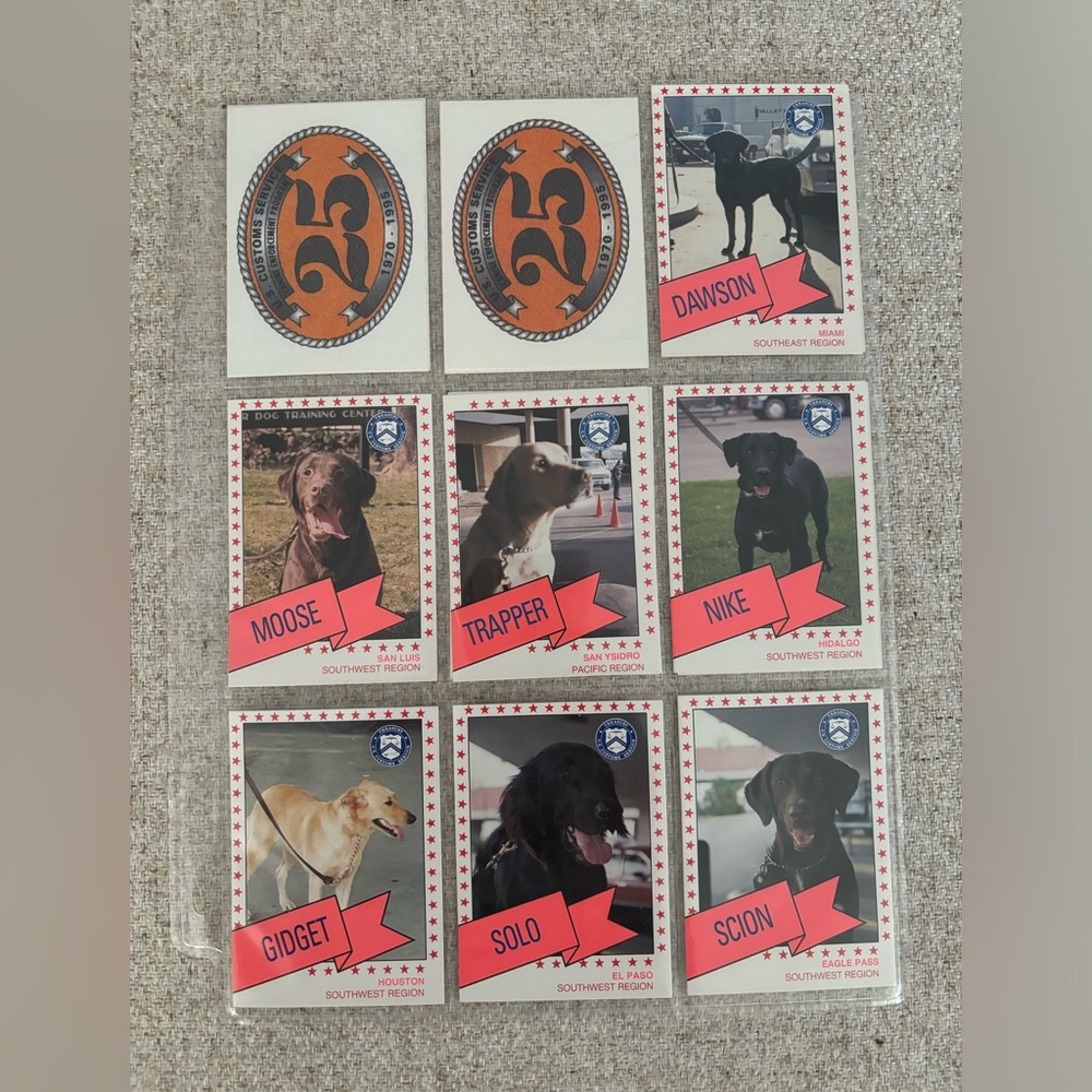 1994 Canine Enforcement US Customs Card (12 cards)